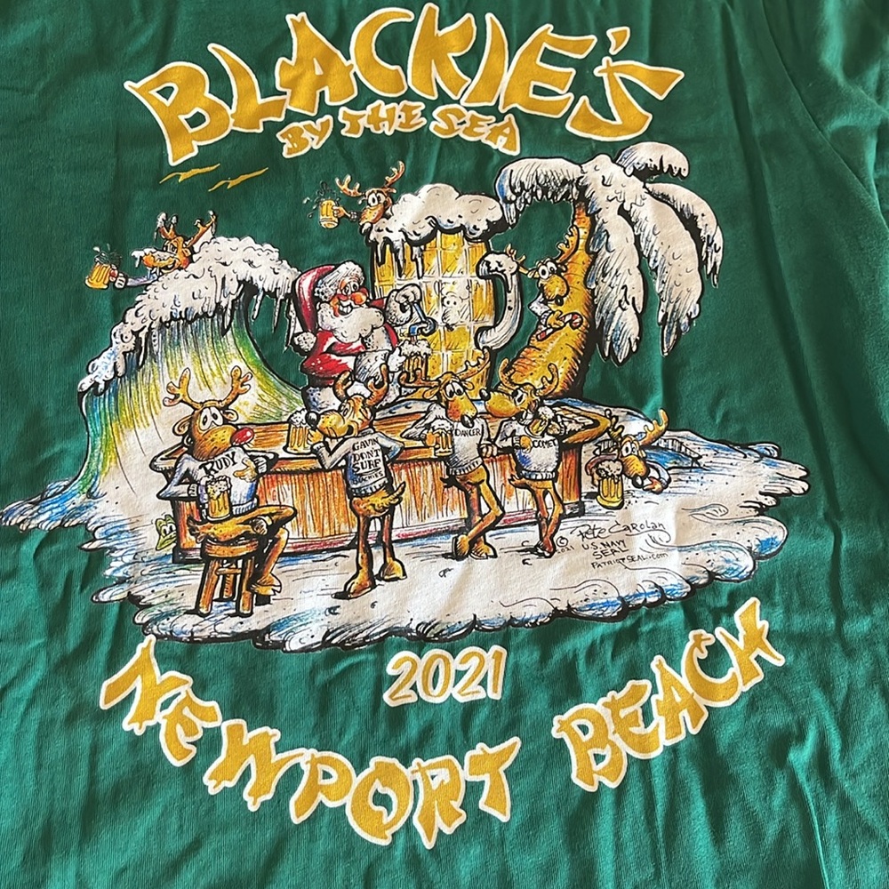 Tee shirt with Blackie’s by the Sea Newport Beach logo-nwot